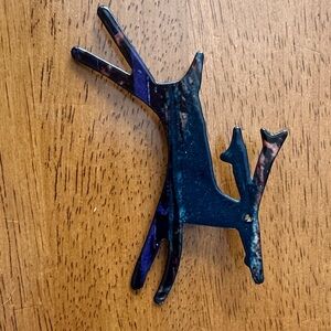 Unique Blue and Black Abstract Brooch